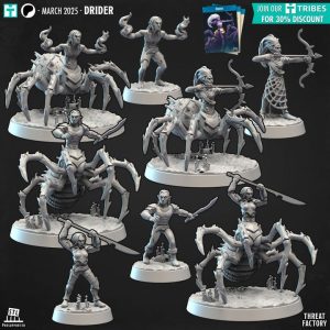 4 guerriers Drider & 4 guerriers Drow (Modulaire)