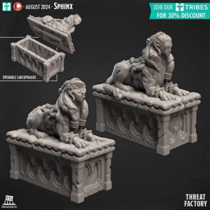 Deux statues de sphinx