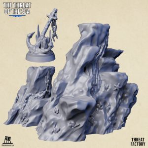 Rocher marin et vieille ancre