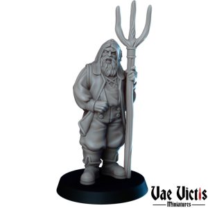 Habitant de la ville avec une fourche