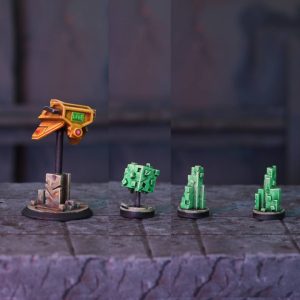 Elements de jeu imprimés en résine