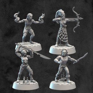 Lot de 4 guerriers Drow (modulaire)