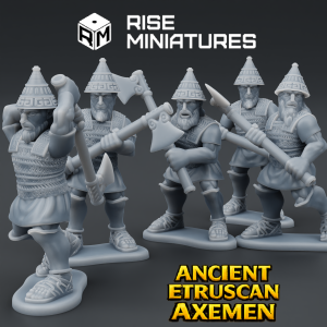 Rise Miniatures - Rise of Ancient Wars - Pack Etrusque Ancien - Porteurs de hache à deux mains