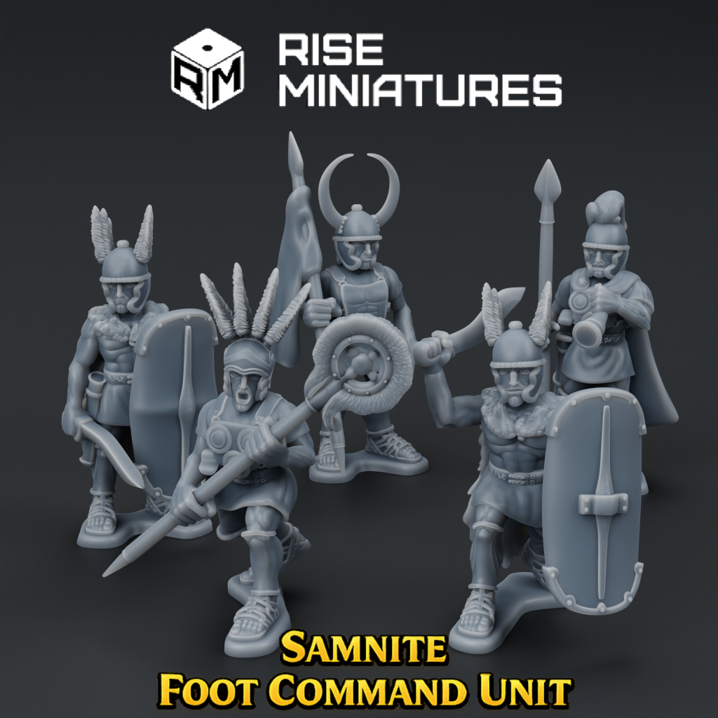 Rise Miniatures - Rise of Ancient Wars - Pack Samnite - Unité de Commandement à Pied