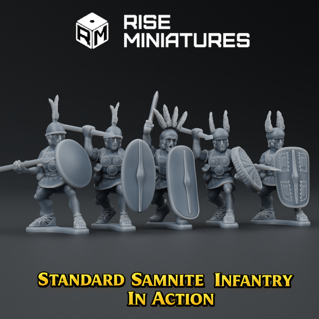 Rise Miniatures - Rise of Ancient Wars - Pack Samnite - Infanterie Samnite Standard en action