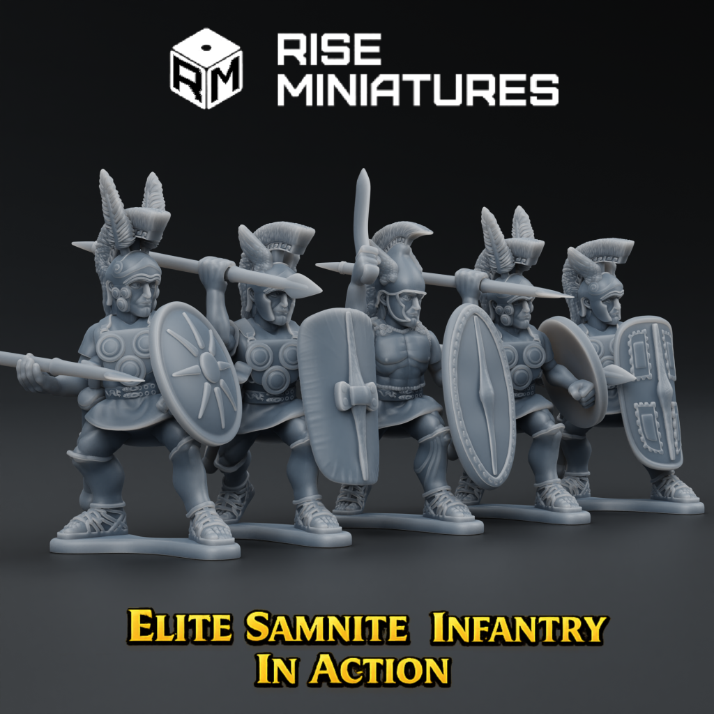Rise Miniatures - Rise of Ancient Wars - Pack Samnite - Infanterie Samnite Elite en action