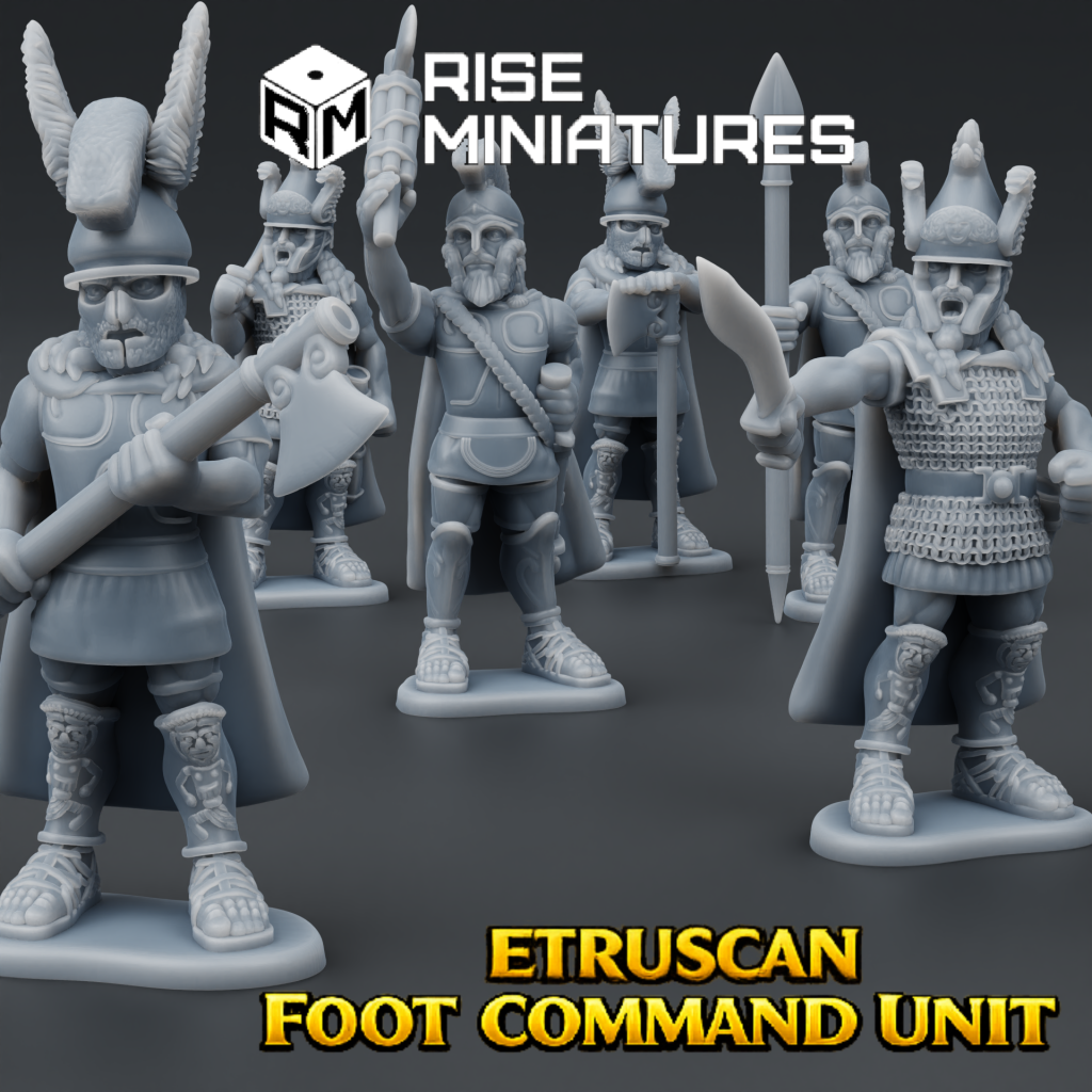 Rise Miniatures - Rise of Ancient Wars - Pack Etrusque - Unité de Commandement à Pied